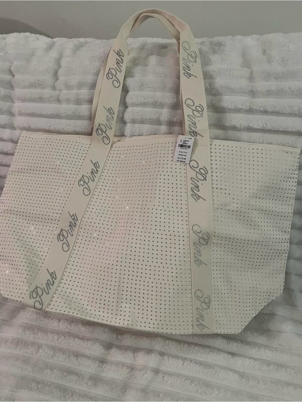 PINK/Victoria's Secret Bedazzled Tote Bag - Picture 1 of 6